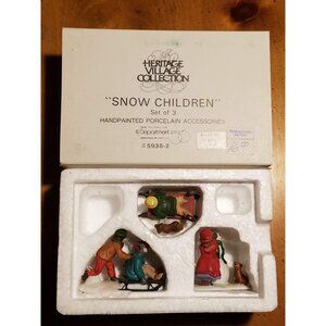 "Snow Children" Set of 3 #5938-2 Heritage Village Collection -Retired-